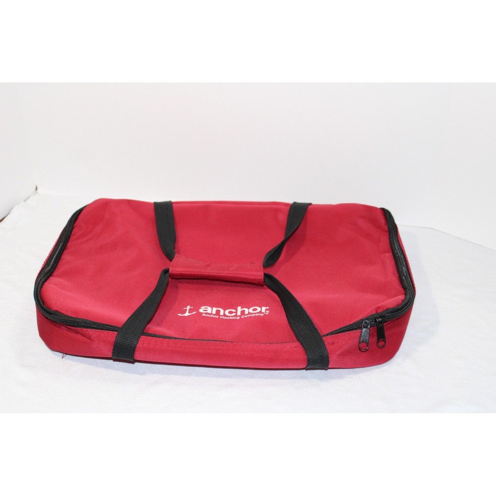 Anchor Hocking Red Insulated Casserole Food Carrier Bag with Padded Handles